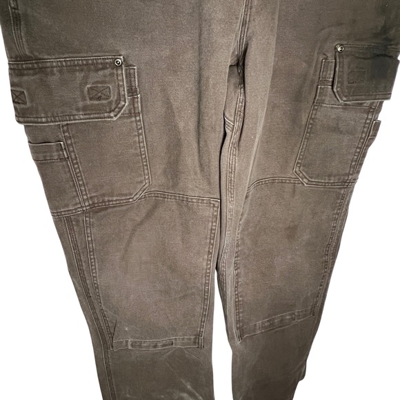 Duluth Trading Co Mens Fire Hose Bib Overalls 38x32 Brown Cotton Canvas - Picture 9 of 12